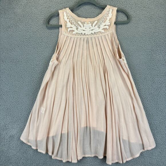 Boho Embroidered Tunic Medium Lagenlook Cottagecore Coquette Gauzy Flowy Tank - Picture 7 of 9